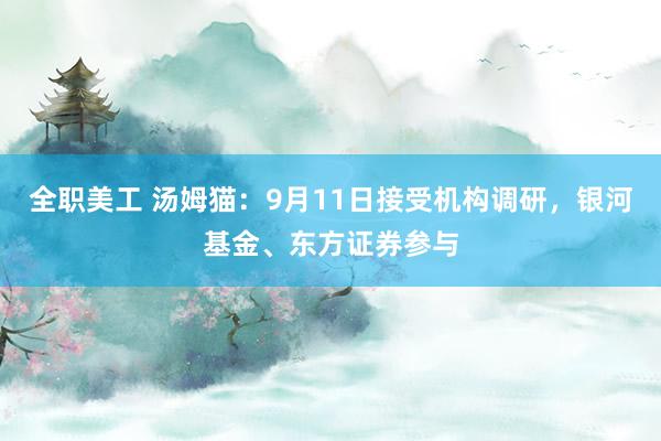 全职美工 汤姆猫：9月11日接受机构调研，银河基金、东方证券参与