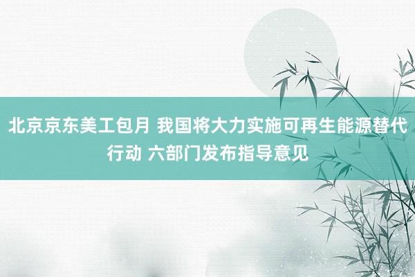 北京京东美工包月 我国将大力实施可再生能源替代行动 六部门发布指导意见